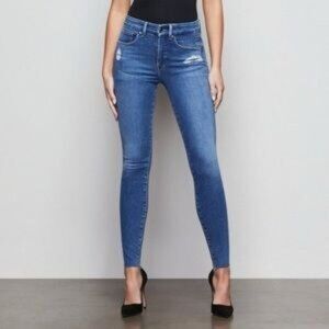 Good American Good Legs Skinny Raw Hem Jeans 15/33